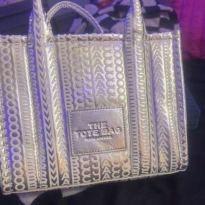 Marc Jacobs Shimmering Silver Logo Tote